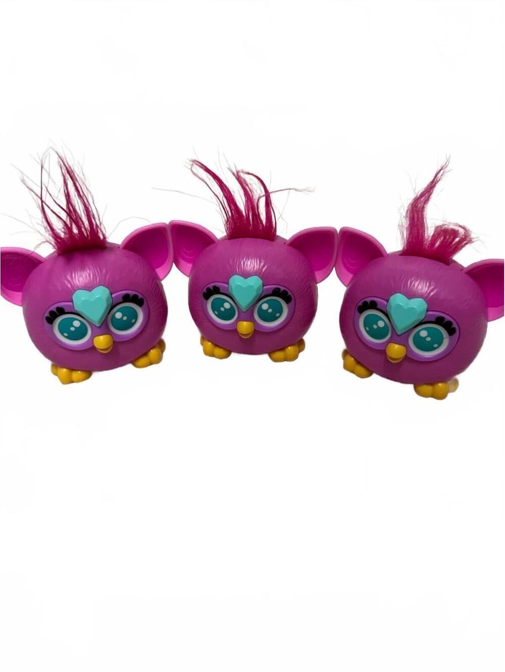 Hasbro Burger King Furby Laugh Attack Pink 2026 King Jr Toy Lot of 3